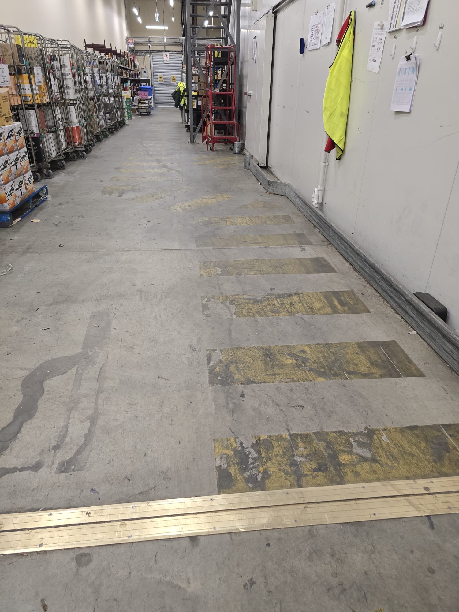 Before commercial walkway line painting in Kwinana,Perth