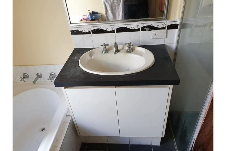 Dated bathroom vanity before upgrade Perth