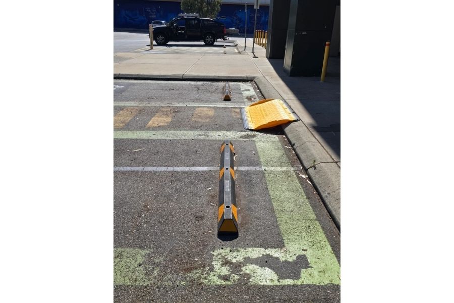 Restored commercial safety ramp markings Perth